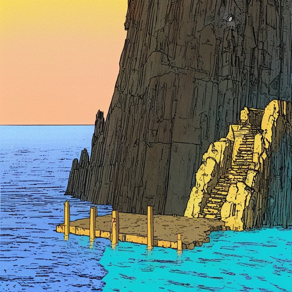A better version of the dock image, but now the dock seems to be made of stone
