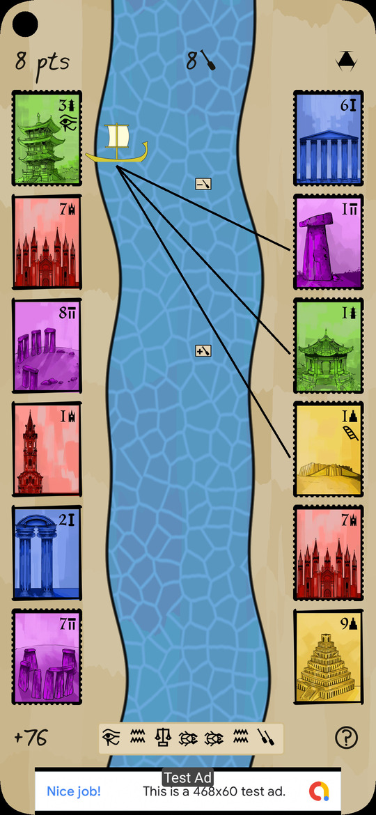 A screenshot of the game Mosaic River: the river