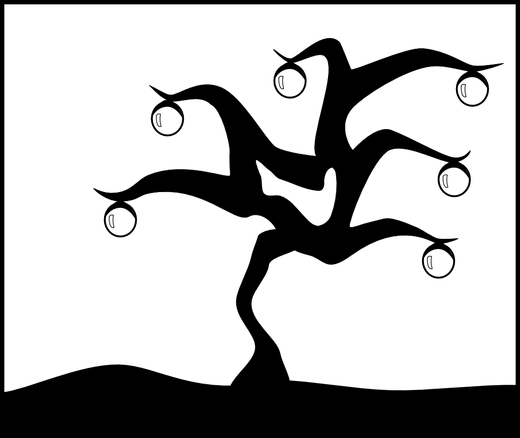 A doodle of an eyeball tree